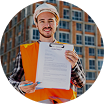 Professional building certifier holding a signed construction contract in Goulburn