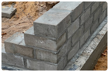 Concrete block footing and brickwork inspection for a new building in Goulburn