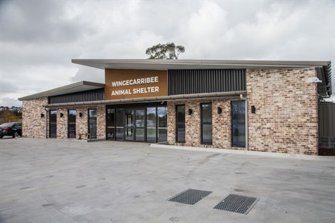 Modern brick exterior of the Wingecarribee Animal Shelter building